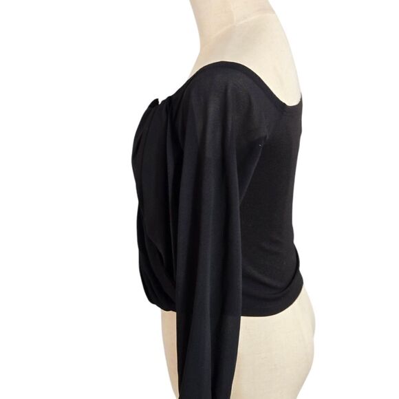 Windsor Black Criss Cross Crop Top - Picture 5 of 7